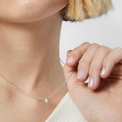 Collar  de oro blanco con diamantes Alecia