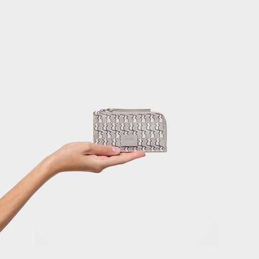 حامل بطاقات وكيس نقود مزدوج الاستخدام باللون الرمادي البني من التشكيلة TOUS Bear