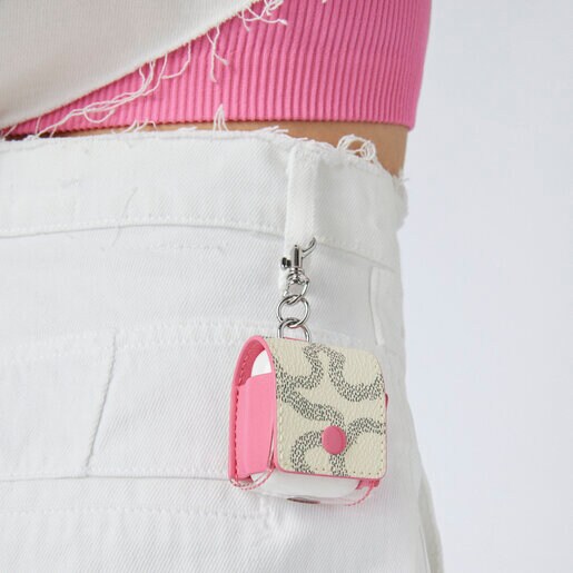 ピンクのAirPods用スモールハンギングケース TOUS Kaos Summer