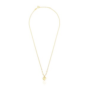 Collana Con Ciondolo A T Bar In Oro Vermeil 18kt - Gioiello Elegante Con Ciondolo Albert 2cm