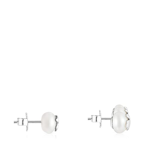 Icon Pearl earrings in silver and pearl | TOUS