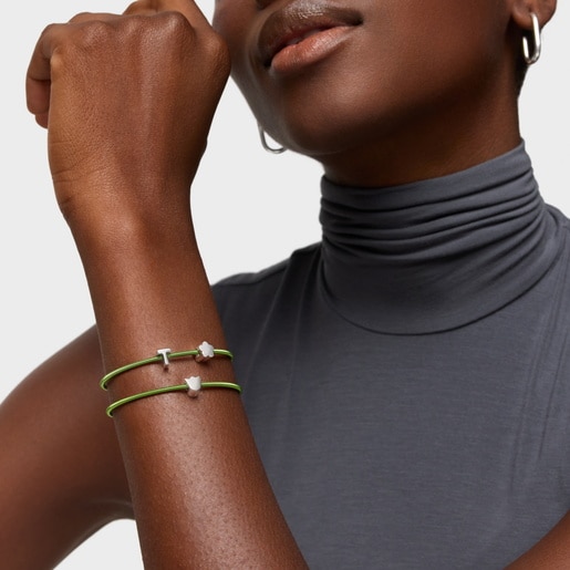 Pulsera de acero verde 2 mm TOUS Mesh Tube