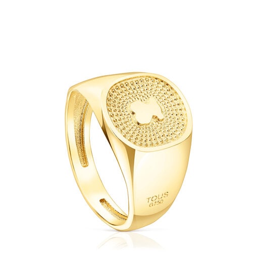 Gold Oursin Signet ring