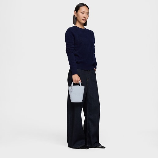 حقيبة ميني صغيرة من TOUS باللون الأزرق الرمادي من تشكيلة Back to basics