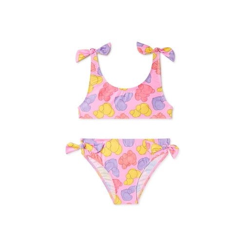 Girls bikini top in Aqua pink