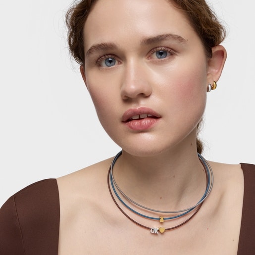 7 mm silver letter K Charm TOUS Mesh Tube