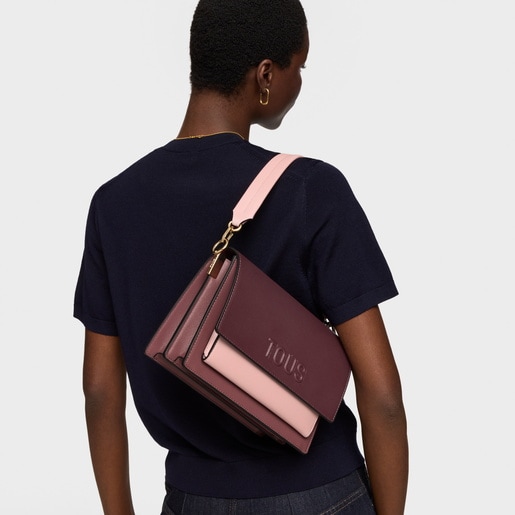 Bandolera mediana burdeos Audree Saffiano