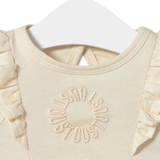 Baby bodysuit with ruffles in Classic ecru