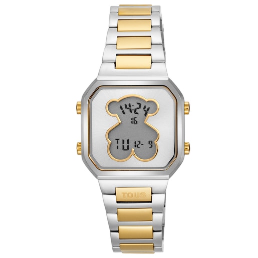Digital Watch with stainless steel and gold-colored stainless steel bracelet TOUS D-BEAR MINI
