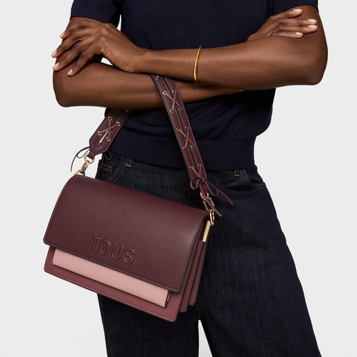 Bandolera mediana burdeos Audree Saffiano