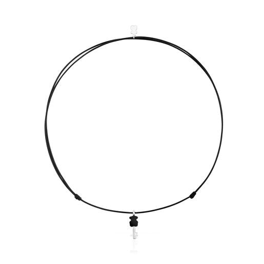 عِقد من الفضة والنايلون الأسود مُرصّع بالأونيكس من تشكيلة TOUS Unlock