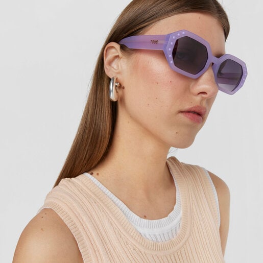 Liliowe okulary przeciwsłoneczne Geometric