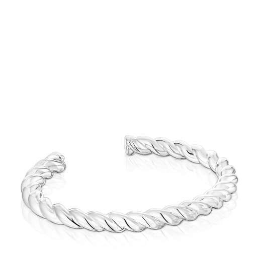 Steifes Armband Twisted aus Silber