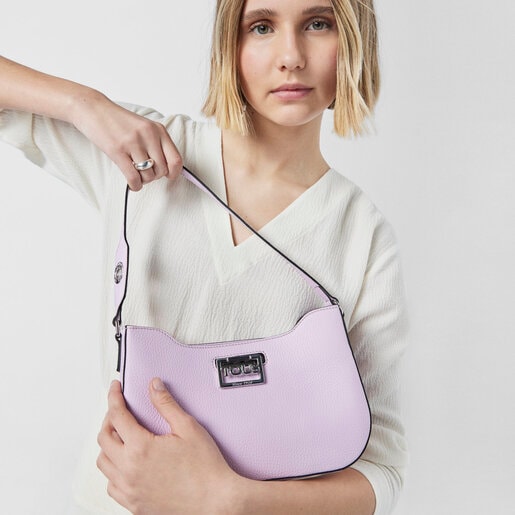 Sac porté épaule en cuir mauve TOUS Legacy