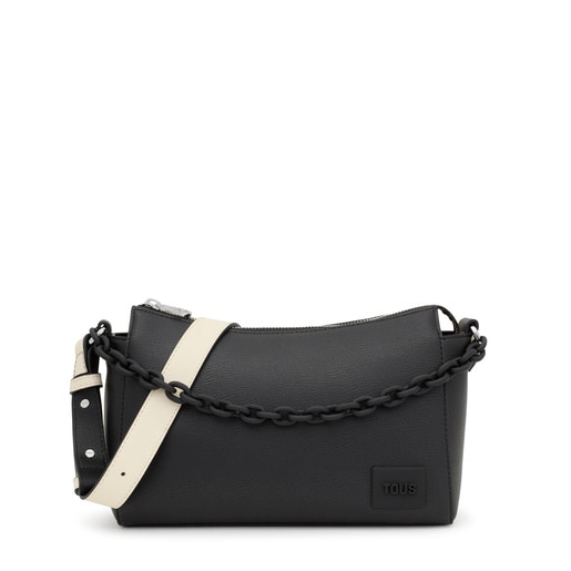 Středně velká Crossbody kabelka TOUS Amanda v béžové a černé barvě