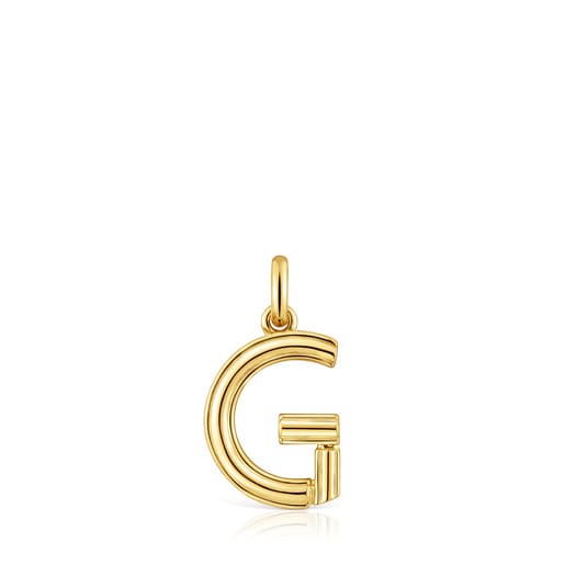 Medium 18kt gold plating over silver letter G Pendant TOUS Alphabet