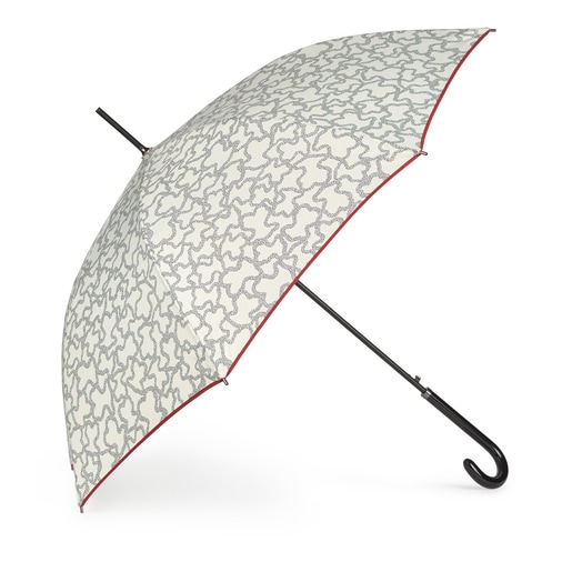 Paraguas grande Kaos Icon beige y negro | TOUS