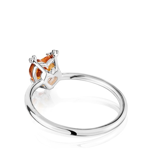 Anello a cuore in argento e citrino Color Pills