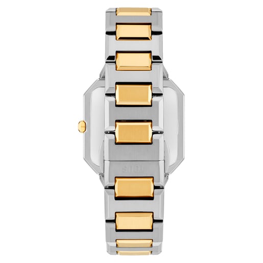 Reloj analógico con brazalete de acero, acero dorado y esfera de nácar Karat