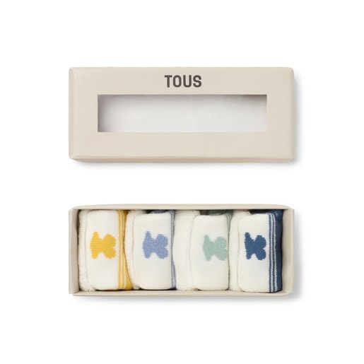 Pack de 4 pares de calcetines de bebé SSocks azul