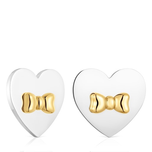 Aros corazón motivo lazo bicolor TOUS Ribbon