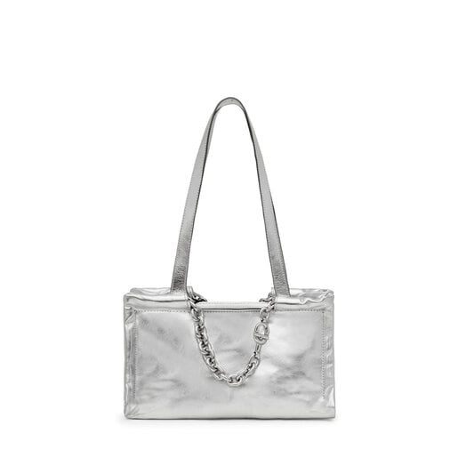 Medium silver-colored leather Shopping bag TOUS MANIFESTO