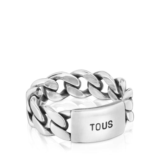 Bague chaîne en argent 7 mm TOUS Man