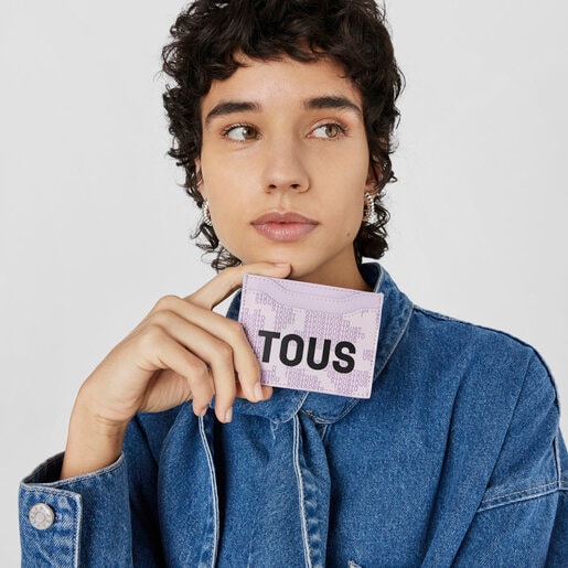 Porte-cartes Kaos Pix mauve