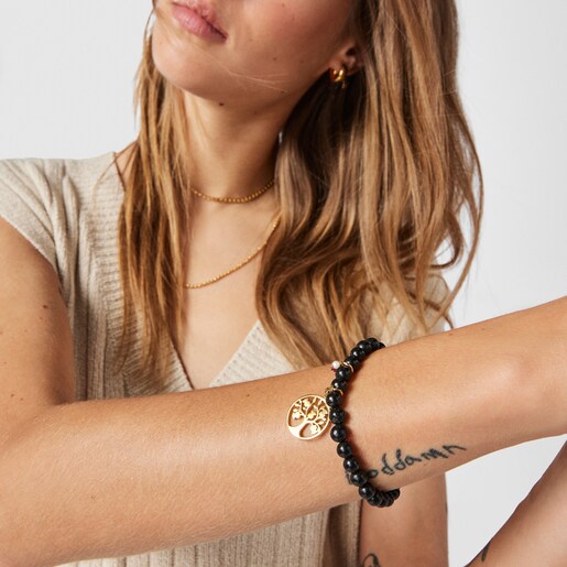 Браслет TOUS Good Vibes с древом жизни из вермеля с шунгитом