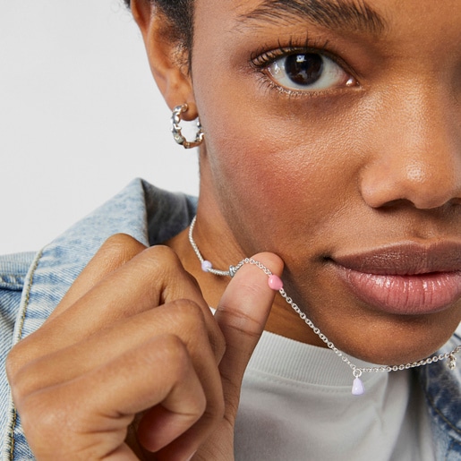 שרשרת TOUS Joy Bits מכסף עם מוטיבים מאמייל