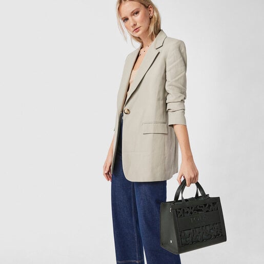 Средняя зеленая сумка-shopping Amaya Kaos Shock