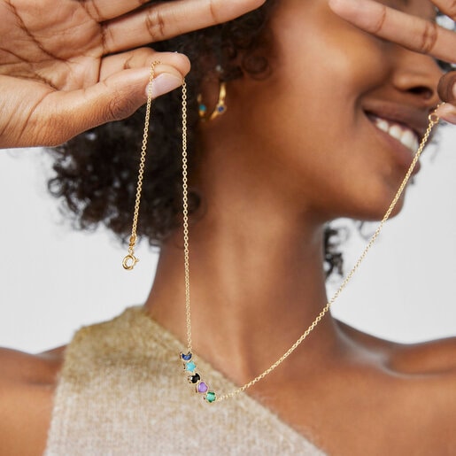 Колье Glory из вермеля с драгоценными камнями