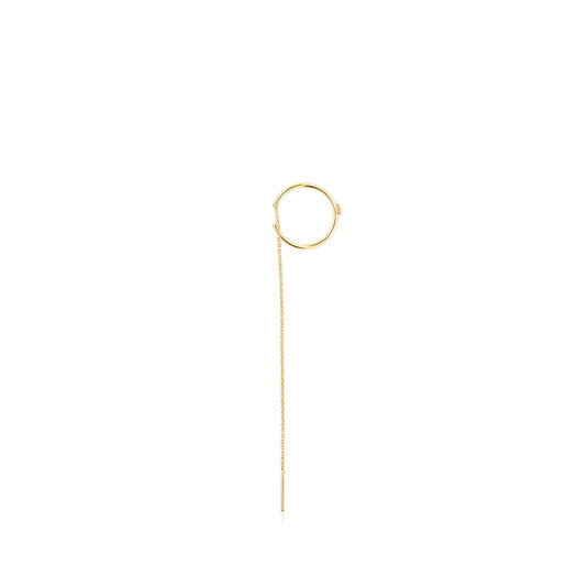 Kolczyk TOUS Cool Joy wykonany ze złota z charmsem w kształcie gwiazdy i łańcuszkiem
