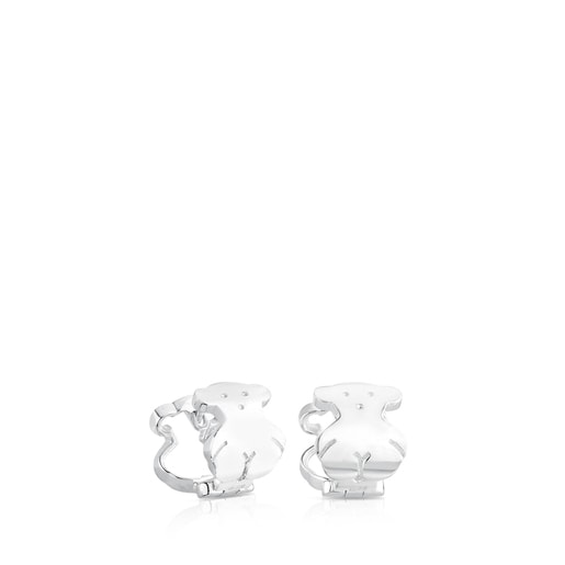 Silver hoop Earrings Bear motif 1,3cm. TOUS Bear | TOUS