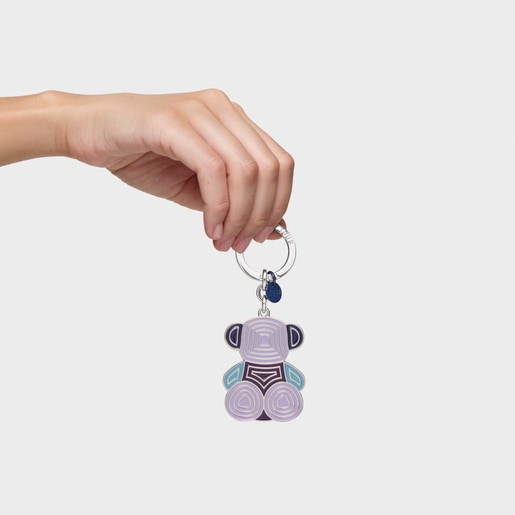 حلقة مفاتيح باللونين الأزرق والفضي من تشكيلة Bold Bear Lines