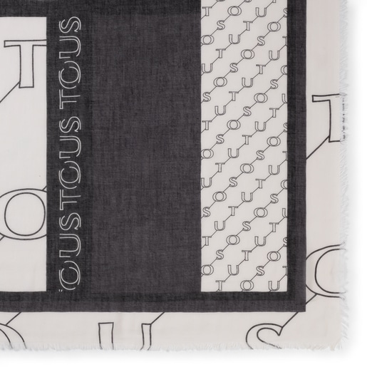 White Script Soft Scarf