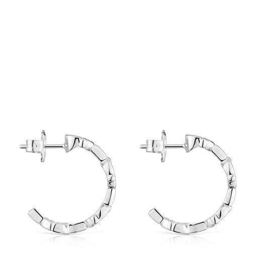 Boucles d’oreilles anneaux logo en argent 17,4 mm TOUS MANIFESTO