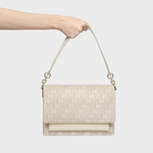 Medium beige Crossbody bag Audree TOUS Buckles Silhouette