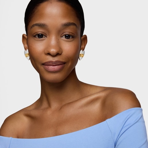 Aros corazón motivo lazo bicolor TOUS Ribbon