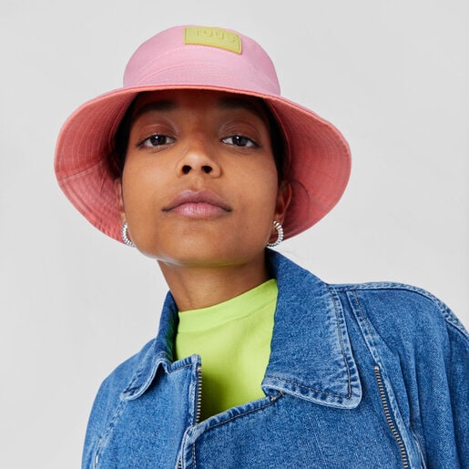 כובע דלי דו-צדדי Doble בצבע ורוד