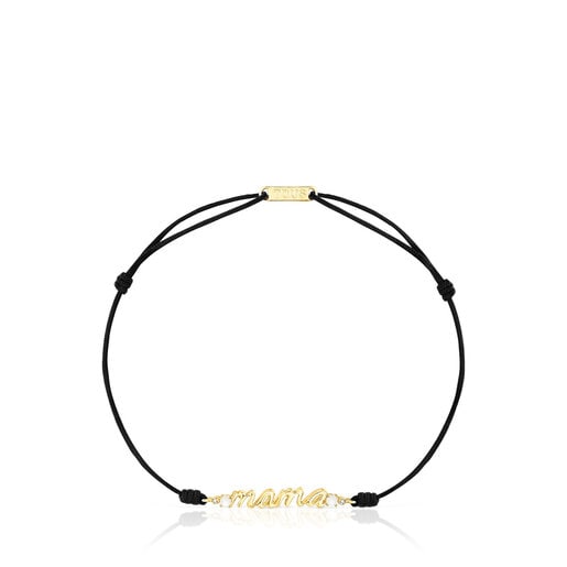 Pulseira Mama em nylon com ouro, diamantes e madrepérola TOUS Mama