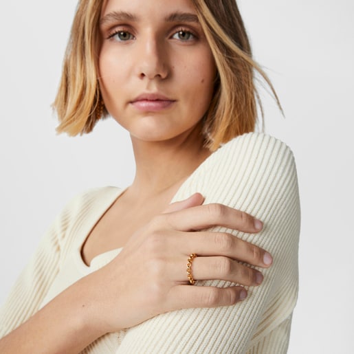 Anillo con baño de oro 18 kt sobre plata TOUS Calin
