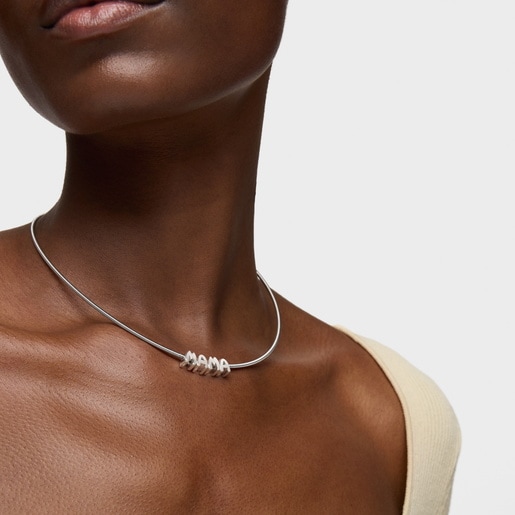Steel and silver Necklace in Silver TOUS Mama