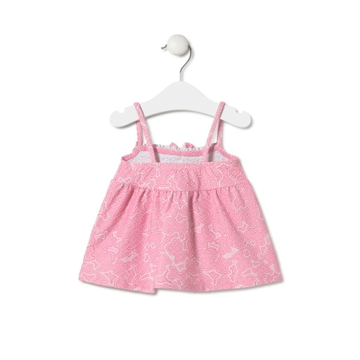 Girls spaghetti strap dress in MKaos pink