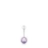 Steel and lilac-colored Murano glass Navel piercing Icon Glass