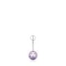Piercing per ombelico in acciaio e vetro di Murano lilla Icon Glass