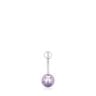 Bauchnabelpiercing Icon Glass aus Stahl und fliederfarbenem Muranoglas