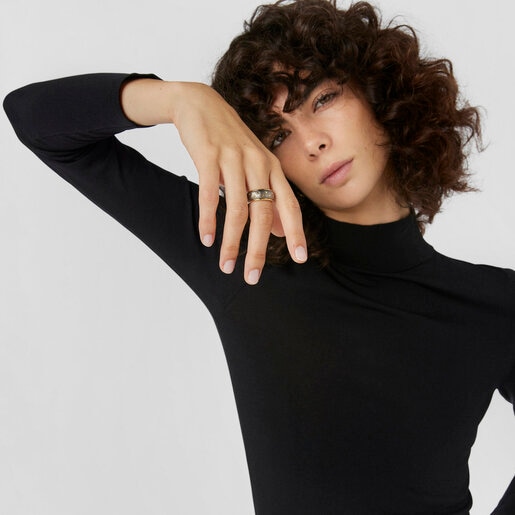 silver vermeil and dark Twiling Ring