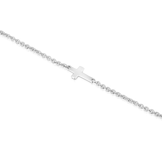 سوار بسلسلة من الفضة مرصّع بحليات على شكل صليب من تشكيلة TOUS Motifs