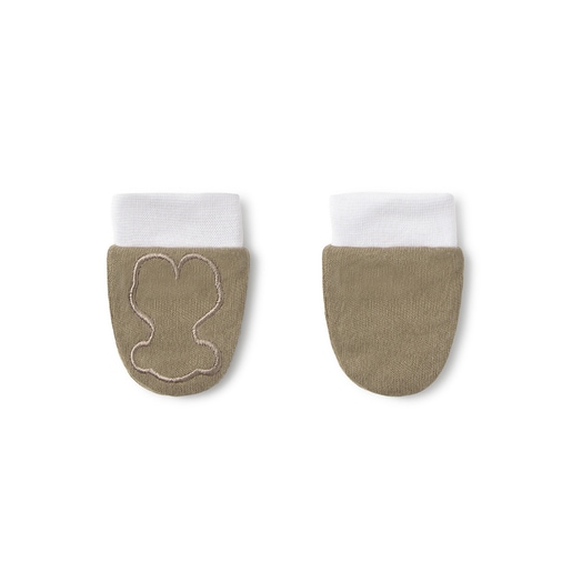 Conjunto de bebé gorro y manoplas Soft beige